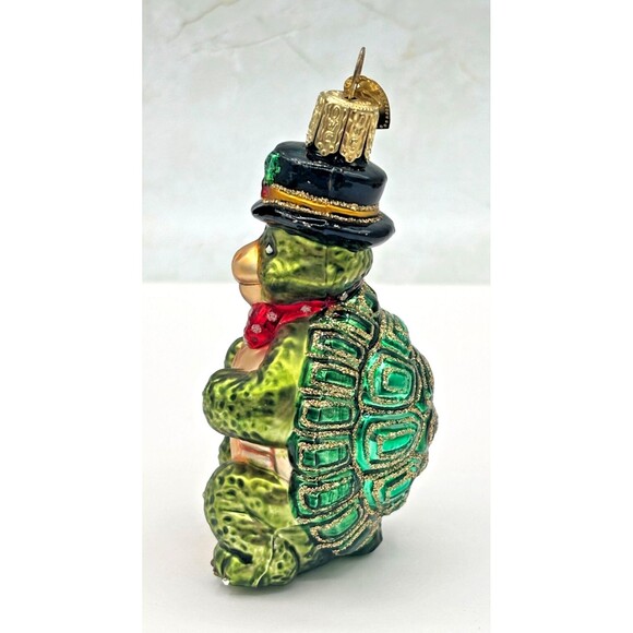 Old World Christmas Green Sea‎ Turtle Ornament Hand Blown Glass Hand Painted EUC - Picture 2 of 13